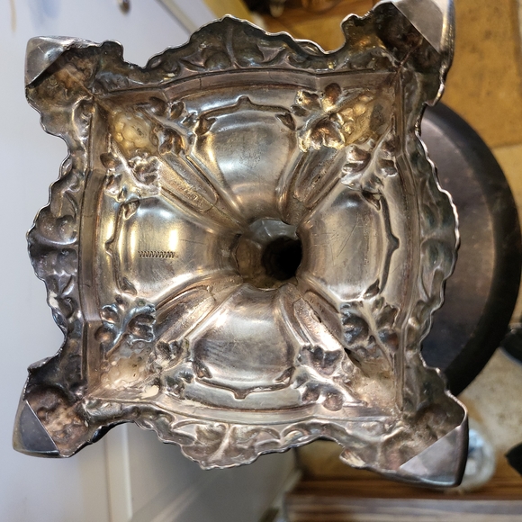 Pair of Russian Repousse Silver Plate Candlesticks by Warszawa Norblin 19th Cent - Picture 9 of 11